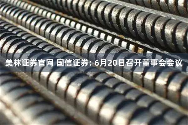 美林证券官网 国信证券: 6月20日召开董事会会议